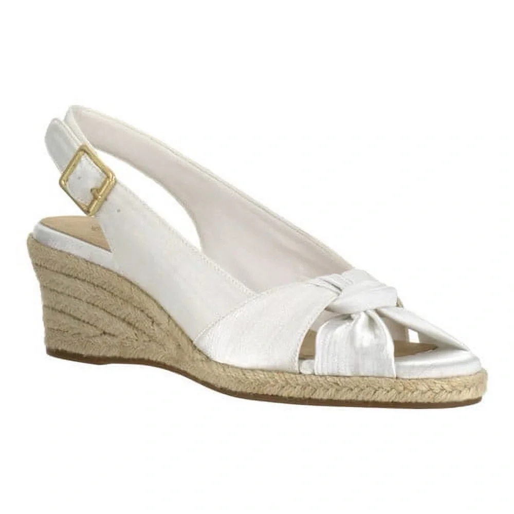 BELLA VITA • Seraphina II White Silk Slingback Espadrilles